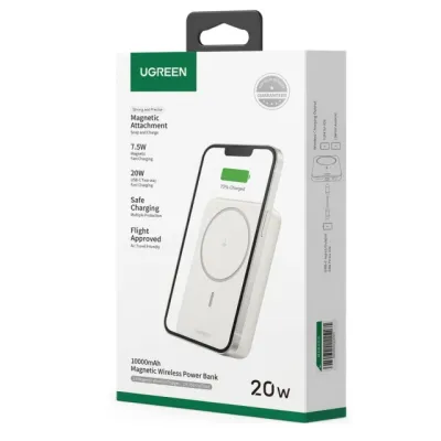 Tashqi akkumulyator UGREEN PB561 20W 10000 mAh, Type-C porti bilan, White