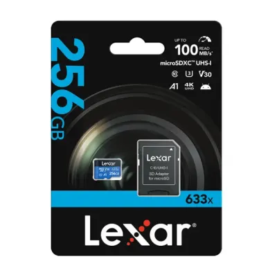 Lexar 256GB MicroSDXC 633x Class 10 xotira kartasi