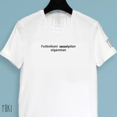 "Futbolkani asaxiydan olganman" White futbolkasi