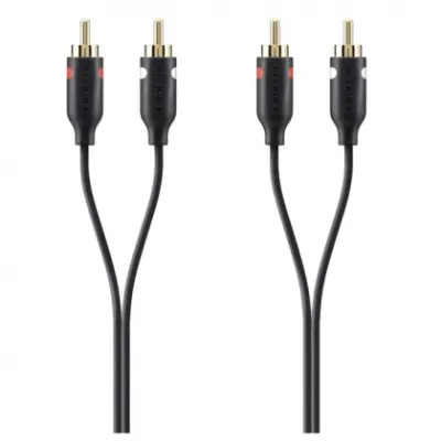 Belkin AUDIO 2xRCA2xRCA M/M 2m Black, Gold (F3Y098BT2M) kabeli