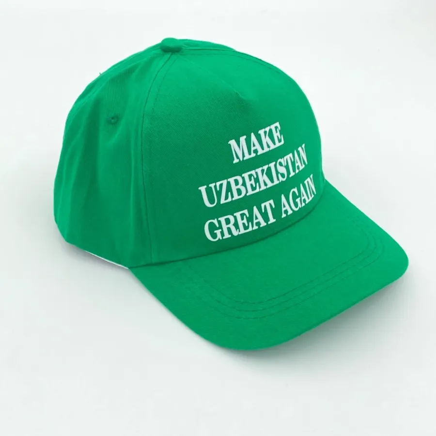 Make Uzbekistan Great Again yashil kepkasi