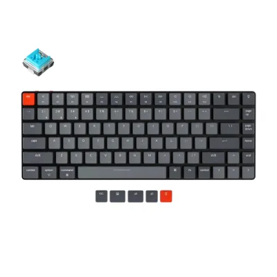 Keychron K3 84 Key Low Profile Gateron klaviaturasi, White LED Blue