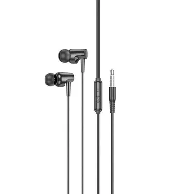 Hoco M112 Story Jack quloqchinlari 3.5mm, 1.2 m, qora