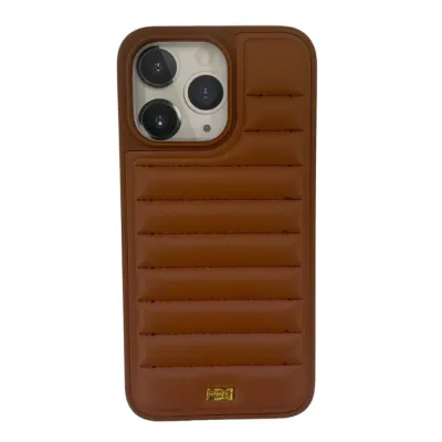 iPhone 15 учун HDD Леатҳер Pillows HBC020 жигарранг ғилофи