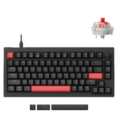 Mexanik klaviatura Lemokey X4 84Key, Keychron Red, USB-A, QMK, EN/UZ/RU, Red led, Black