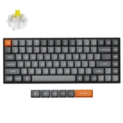 Klaviatura Keychron K2 MAX 84 Key, K super Banana, WL/BT/USB-A, QMK, EN/RU/UZ, RGB, Black