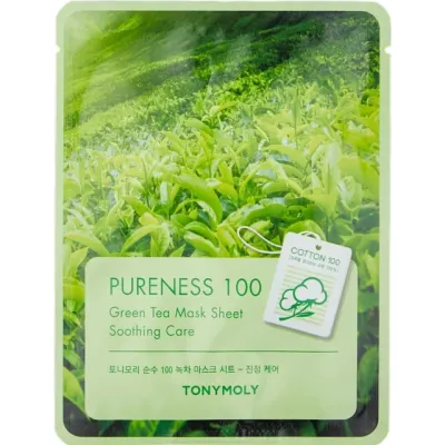 Маска для лица PURENESS 100 GREENTEA MASK SHEET 21ml