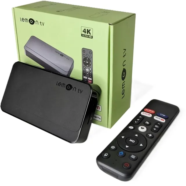 Смарт ТВ приставка LEMON TV BOX 2/16 GB, 4K UHD, Android 12, Wi-Fi 6 , Black
