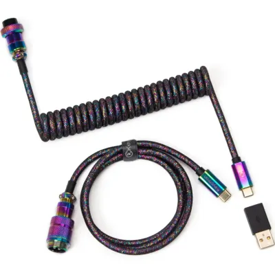 Kabel Aviator Cabel Type-A/Type-C Keychron Coiled Cable Black