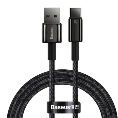 Кабел Baseus волфрам олтин кабели CAWJ000101 USB дан USB-C га, 100 Вт, 2 м, қора