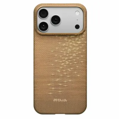 iPhone 17 Pro uchun Pitaka ultra-slim case g‘ilofi, (Golden Glint)
