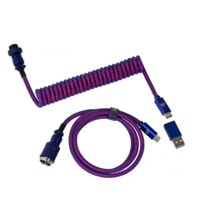 Kabel Type-A/Type-C Keychron Premium Coiled Aviator Cable-Straight Purpule