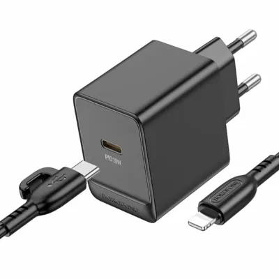 Borofone BAS13A PD20w Type-C to Lightning kabelli zaryadlash qurilmasi,Black