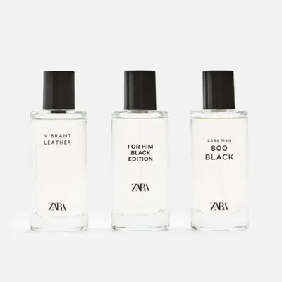 Набор мужских парфюмов ZARA Vibrant Leather, For Him Black, 800 Black (по 100 мл)