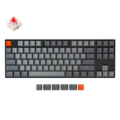Keychron K8 87 Key Gateron klaviaturasi, White LED Red