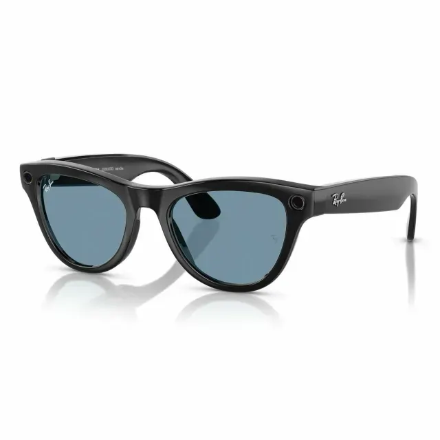 Ray-Ban Skyler aqlli ko‘zoynagi, Clear/Cerulean Blue Transitions fotoxrom linzalari, Shiny Black korpusi