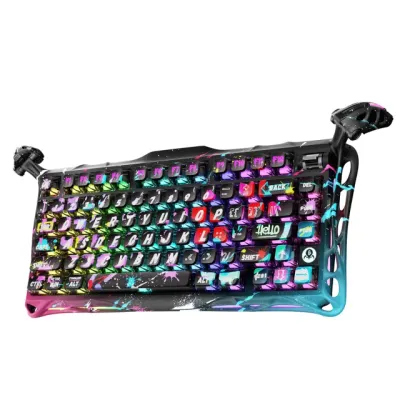 GravaStar Mercury V75 Pro SE (GS V75 PRO_U_CG_BLK) Neon Graffiti o‘yin klaviaturasi