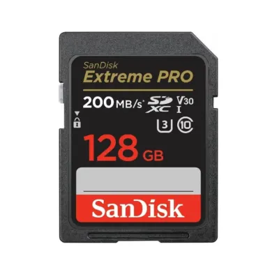 SanDisk Extreme Pro SDXC UHS-I Class 10 V30 200MB/s 128GB хотира картаси