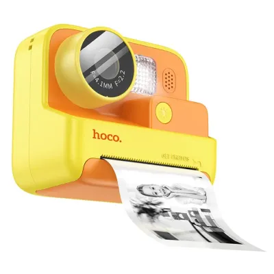 Hoco DV200 bir lahzada chiquvchi bolalar uchun sariq rangli fotokamera