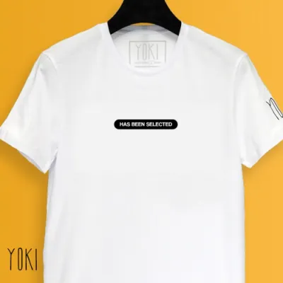 "HAS BEEN SELECTED" White futbolkasi XL