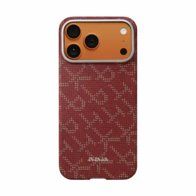 iPhone 17 Pro uchun Pitaka ultra-slim case g‘ilofi, (Gold Red)