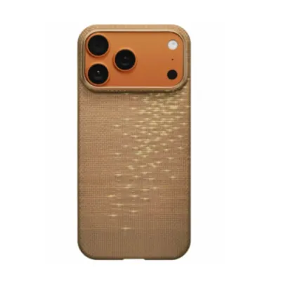 iPhone 17 Pro Max uchun Pitaka ultra-slim case g‘ilofi, (Golden Glint)