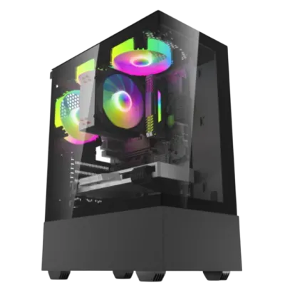 Bardo BD335 o‘yin korpusi, 3 ta RGB ventilyator, qora