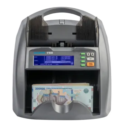 Banknotlarning nominal qiymati va haqiqiyligini aniqlovchi hisoblagich DORS 750 M3