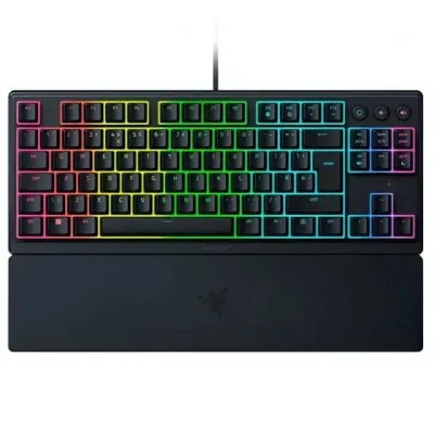 Razer Keyboard mechanical Ornata V3 TKL 84key, Mecha-Membrane Switch, USB-A, EN/RU, RGB, klaviaturasi, Black