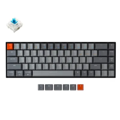 Klaviatura Keychron K6 68 Key Gateron Mechanical Keyboard White LED Blue Russian Layout