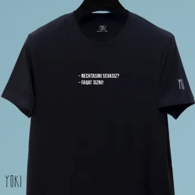 Футболка " - Nechtasini sevasiz? - Faqat sizni!" Black XL