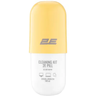 Tozalash to‘plami 2E PILL orgtexnika uchun (Liquid 140ml + salfetka 20sm), White-yellow