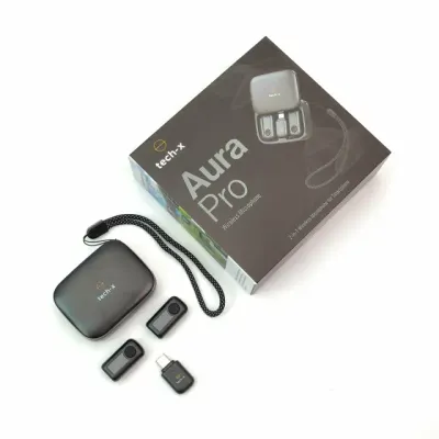 Tech-X Aura Pro simsiz mikrofoni, quvvatlash g‘ilofi bilan
