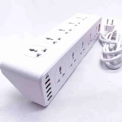 Сетевой фильтр LDNIO SC10610, 10 розеток, 2500W, 4 х USB, 1 х PD, 1 х QC3.0, 2м белый