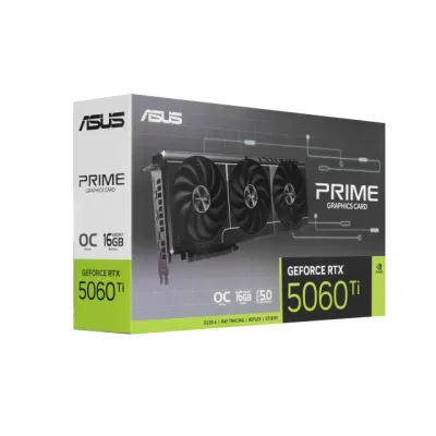 Videokarta ASUS Prime GeForce RTX 5060 Ti (16GB GDDR7 / 3 ta ventilyator) Black (PRIME-RTX5060TI-16G)