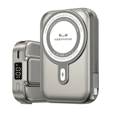 Keephone PB28 10 000 mAh simsiz Power Bank (MagSafe qo‘llab-quvvatlanadi)