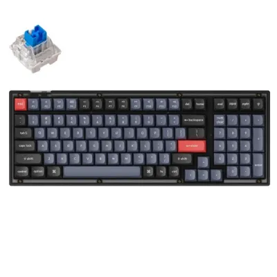 Klaviatura Keychron V5 100Key, K Pro Blue, Hot-Swap, QMK, USB-A, EN/UKR, RGB, Frosted Black