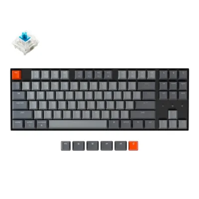 Keychron K8 87 Key Gateron klaviaturasi, White LED Blue