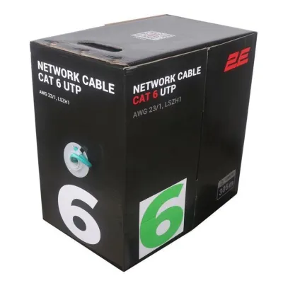 Kabel 2E CAT 6, U-UTP, 305м, AWG 23/1, LSZH-1, Green
