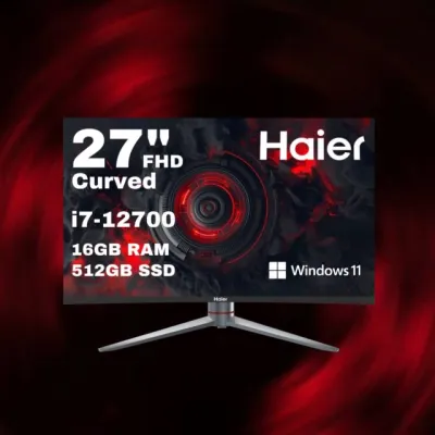 Моноблок Haier A13 Curved (i7-12700 | 16GB DDR4 | 512GB SSD | 27” FHD | Intel UHD Graphics | Windows 11 Pro | Klaviatura + Sichqoncha, Black
