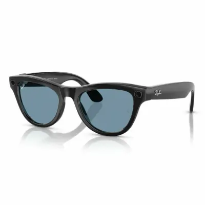 Умные очки Ray-Ban Skyler, фотохромные линзы Clear/Cerulean Blue Transitions, оправа Shiny Black