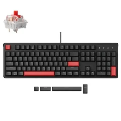 Mexanik klaviatura Lemokey X3 104Key, Keychron Red, USB-A, QMK/VIA, EN/UZ/RU, Red Led (X3-A1-UZ) , Black