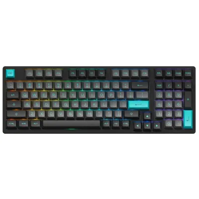 Klaviatura Akko 3098B Black&Cyan CS RGB, Silver